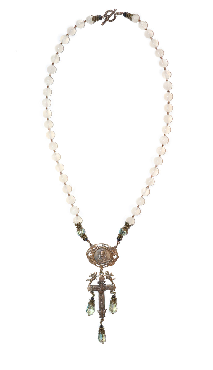 Selenite Sacred Heart Necklace