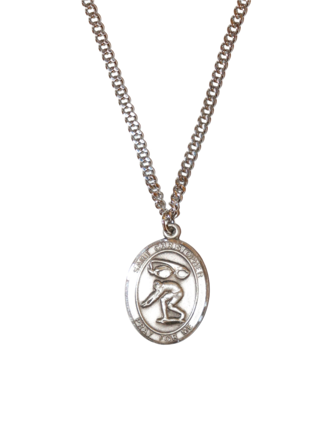 Sterling Silver St. Christopher Swimming Medal