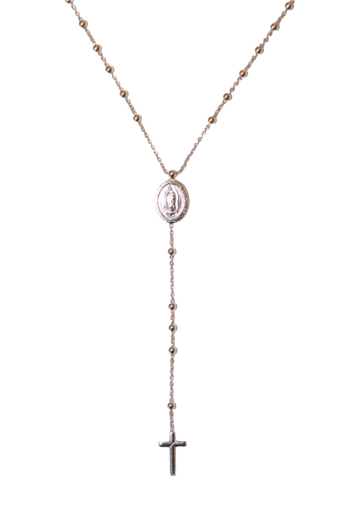 Sterling Silver 2MM Our Lady of Guadalupe Rosary Necklace