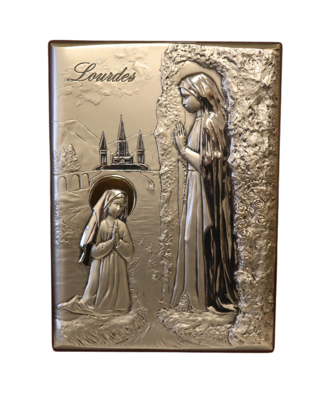 Our Lady of Lourdes Sterling Silver Plaque