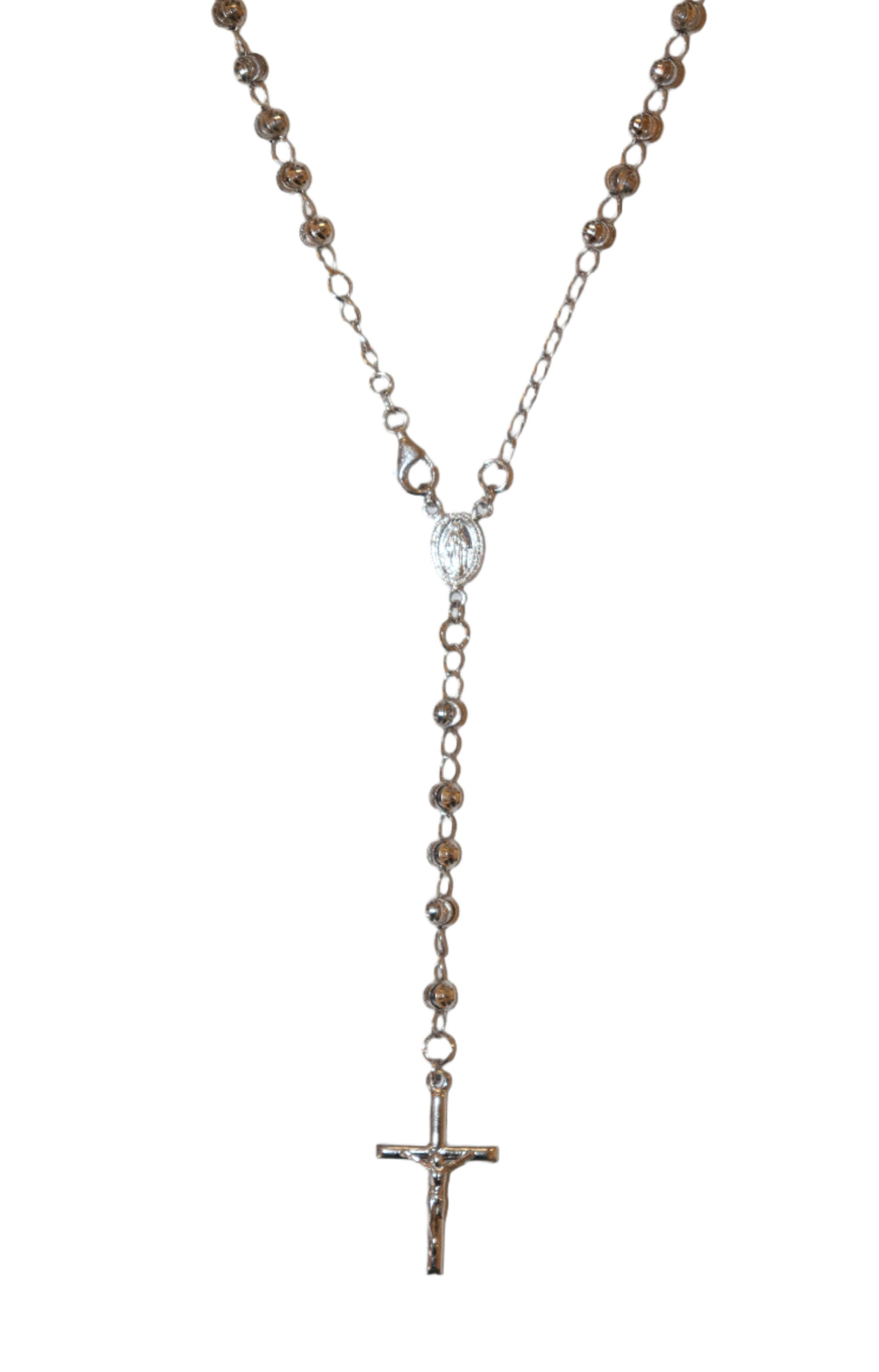Sterling Silver 5MM Half Moon Bay Miraculous Rosary