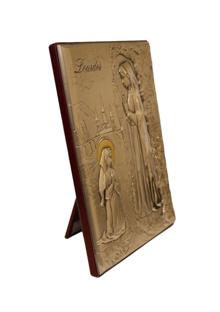 Our Lady of Lourdes Sterling Silver Plaque