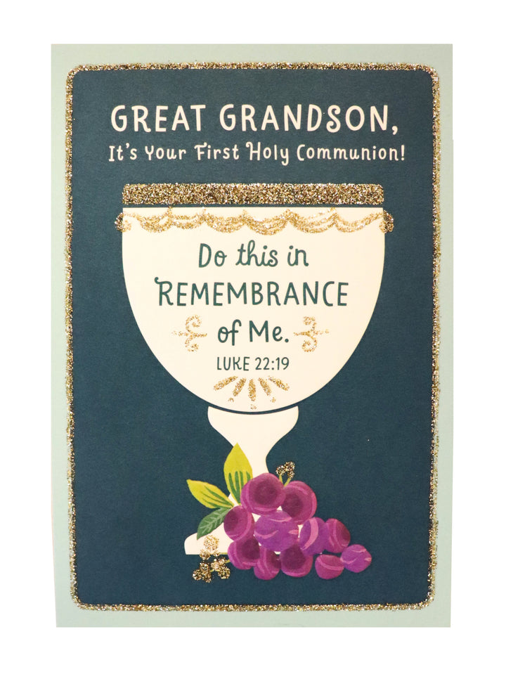 Great Grandson It's Your First Holy Communion - Greeting Card