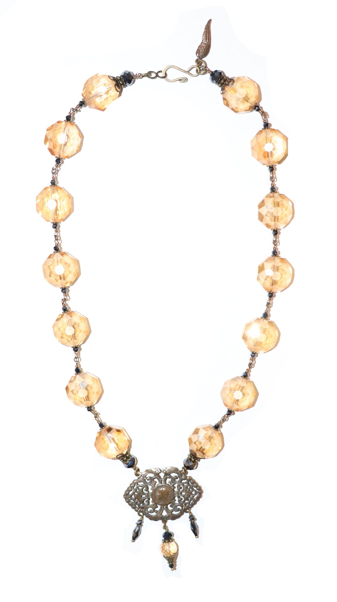 Apricot Crystal Necklace - Large