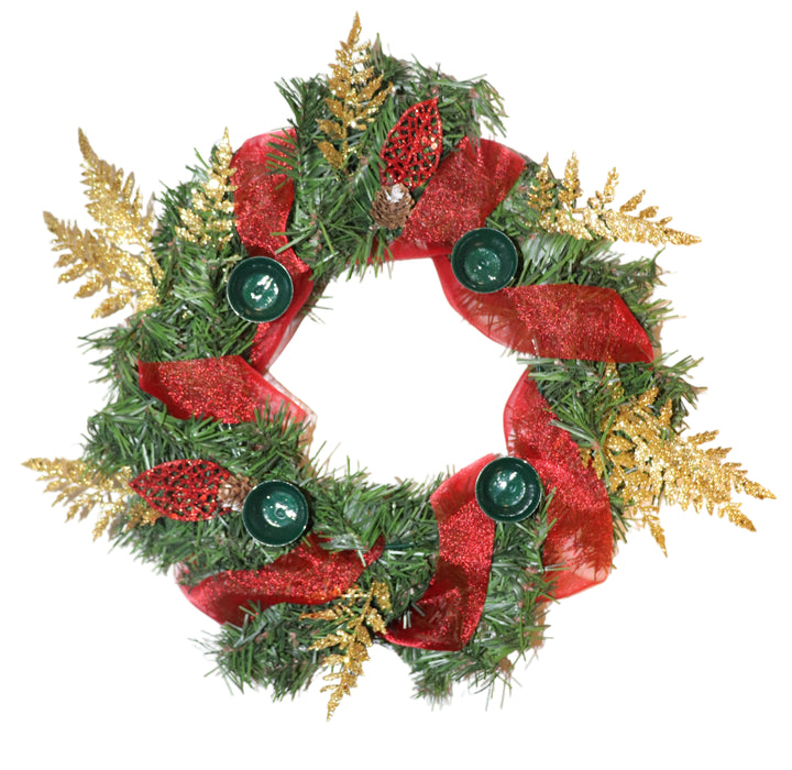 12" Decorated Evergreen Advent Wreath