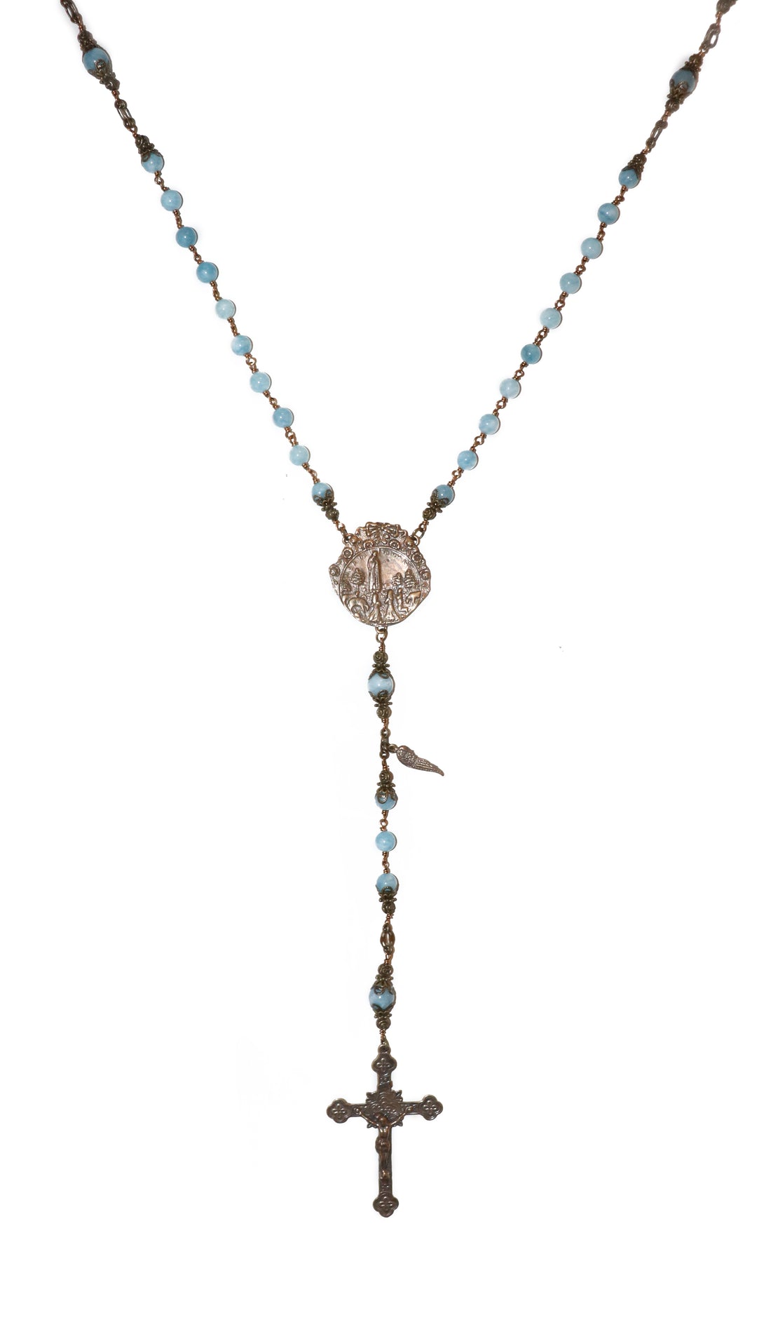 Aqua Marine Heirloom Rosary