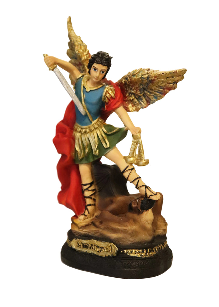 10" Hand-Panted St. Michael Statue