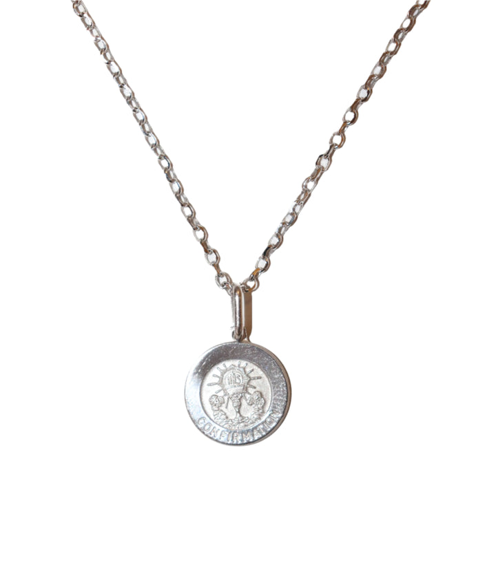 Sterling Silver Confirmation Medal on 18" Chain