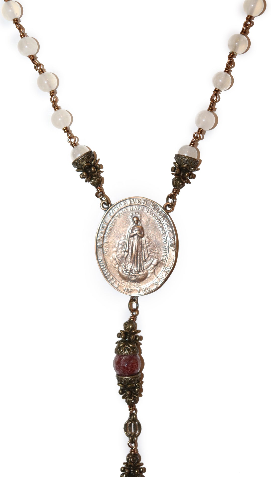 Milky/Strawberry Quartz Heirloom Rosary