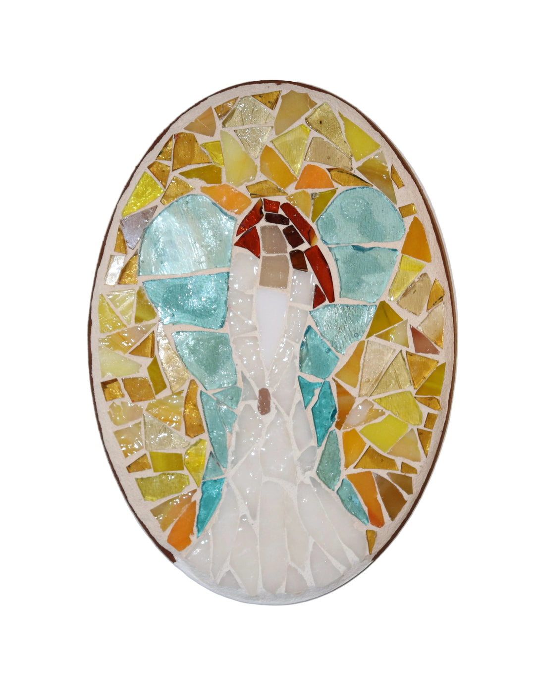 7.25" Glass Mosaic Angel Plaque