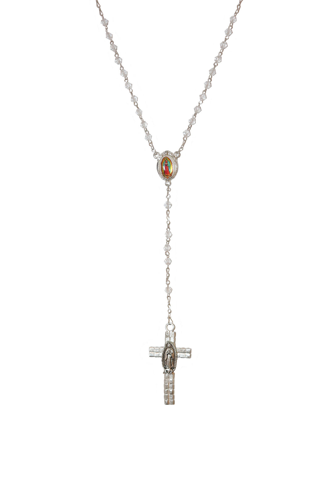 4mm Clear Crystal Our Lady of Guadalupe Rosary