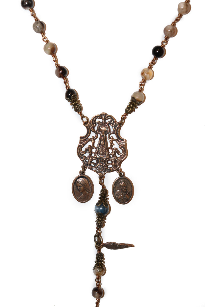 Dendritic Fern Agate Heirloom Rosary