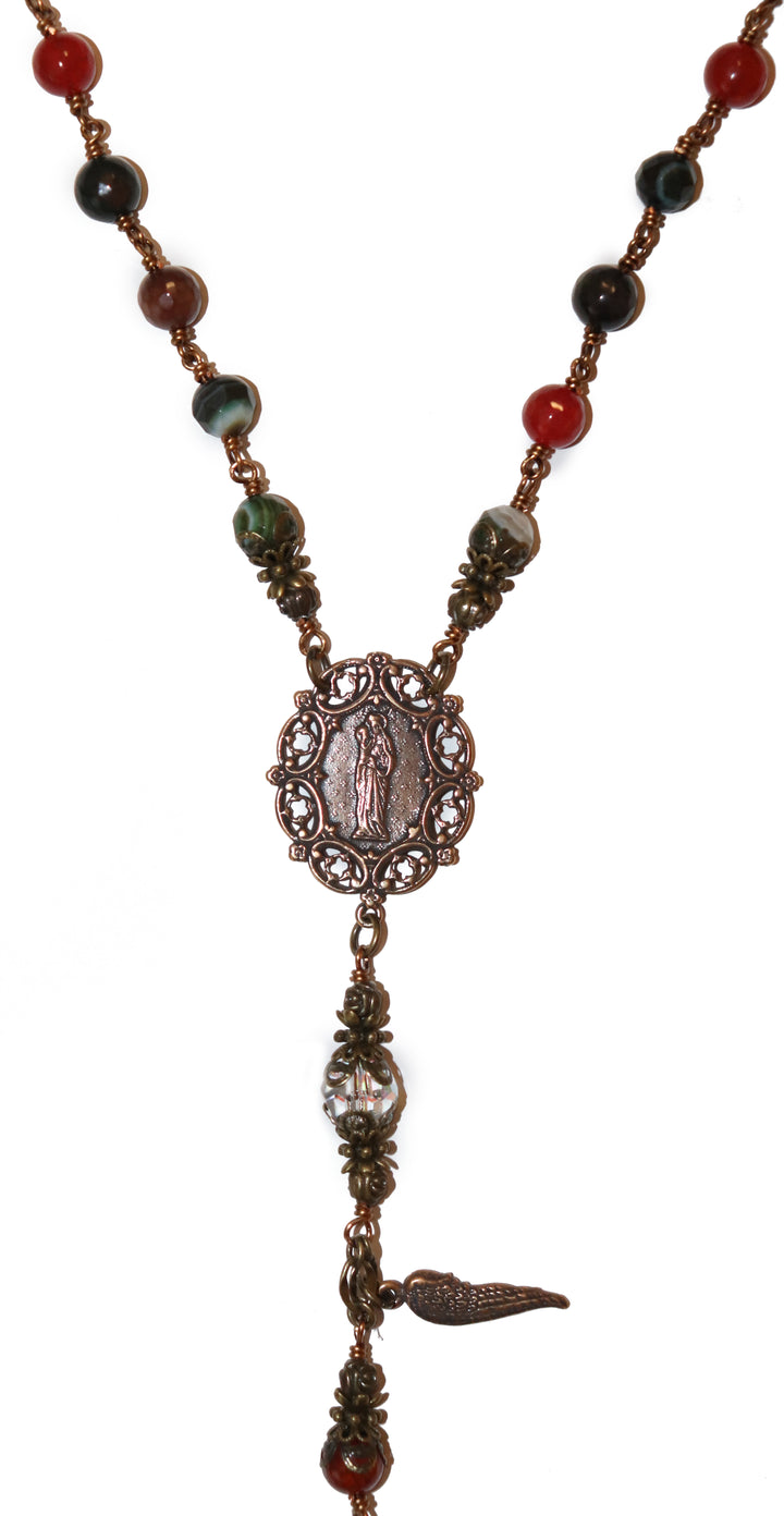 Multi-colored Agate Heirloom Rosary