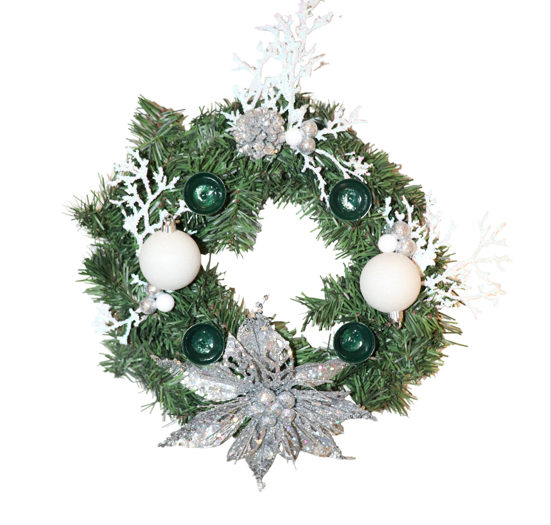 12" Decorated Evergreen Advent Wreath