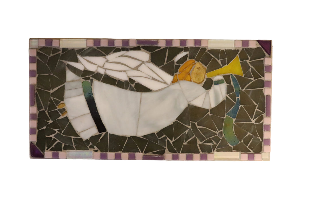 10.75" Guardian Angel Glass Mosaic Plaque