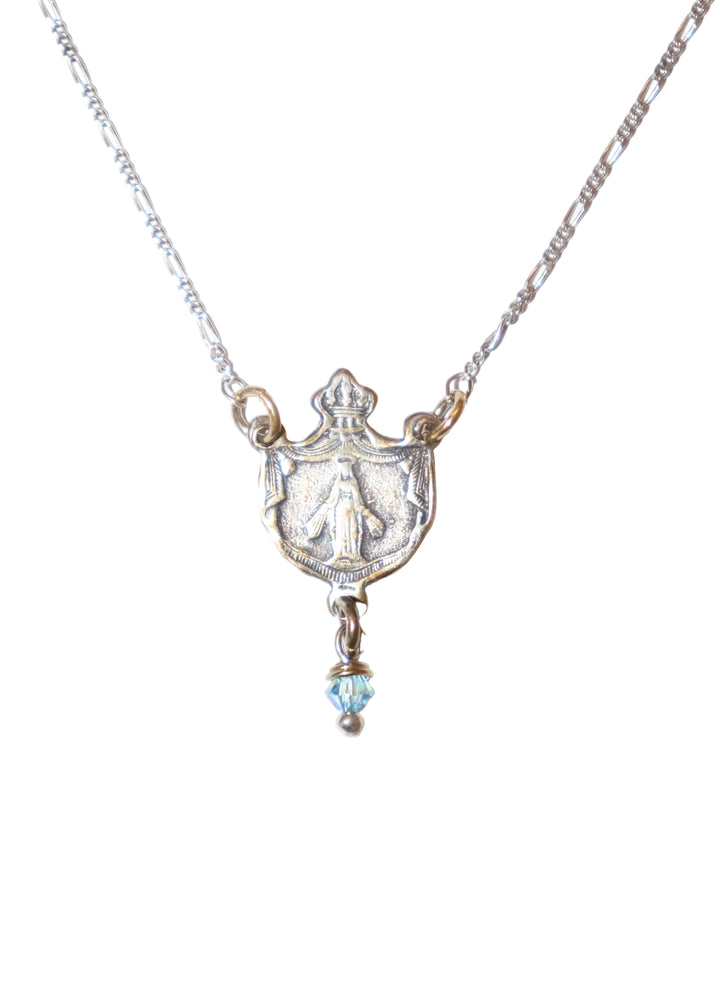 Small Sterling Silver Miraculous Medal with 16" Chain
