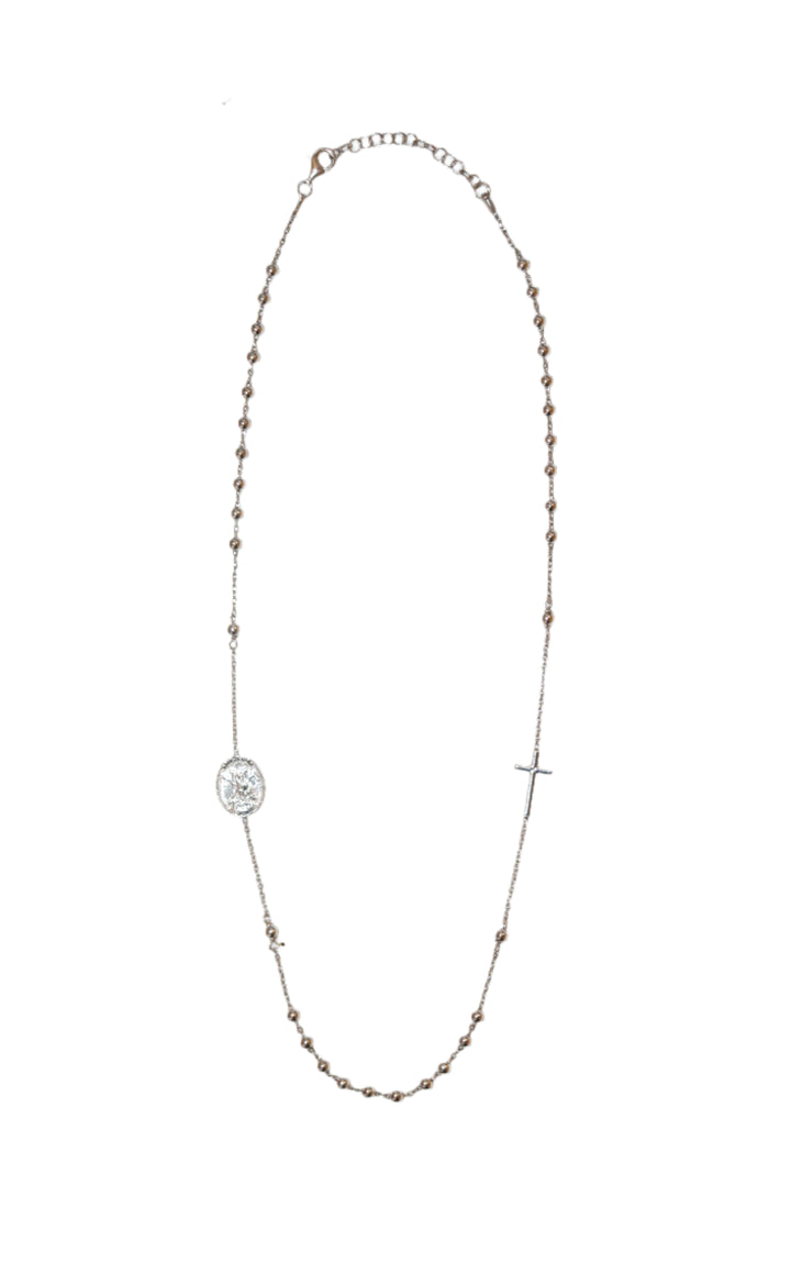 Sterling Silver 3MM St. Michael 3 Decade Necklace