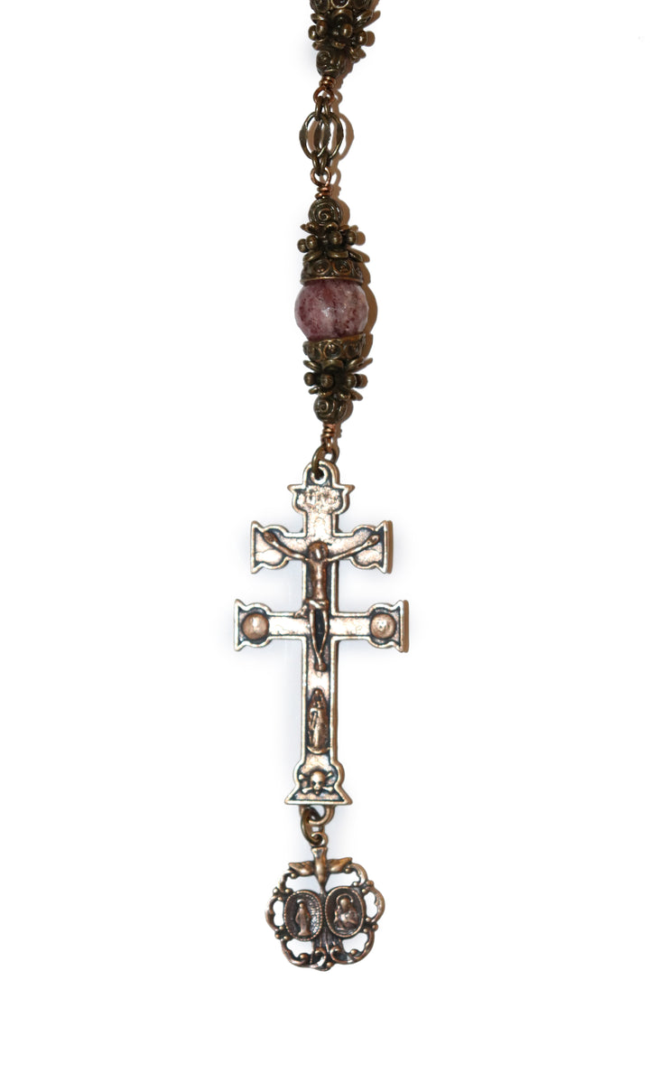 Milky/Strawberry Quartz Heirloom Rosary