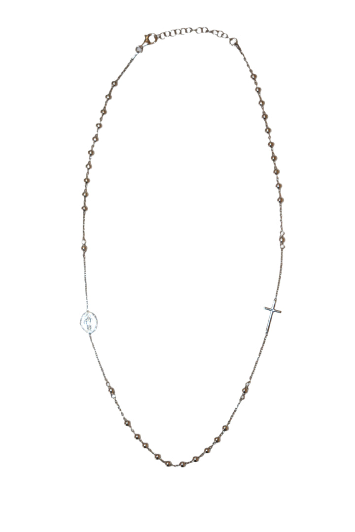 Sterling Silver 3MM Our Lady of Guadalupe 3 Decade Necklace