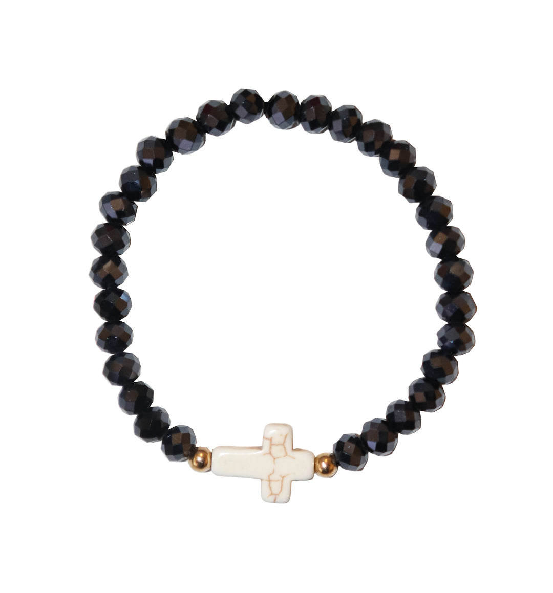 7mm Faceted Glass Stretch Bracelet