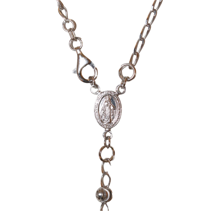 Sterling Silver 5MM Half Moon Bay Miraculous Rosary