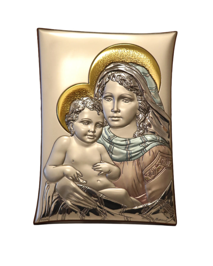 Blessed Mother Sterling Silver/Gold Plating Plaque