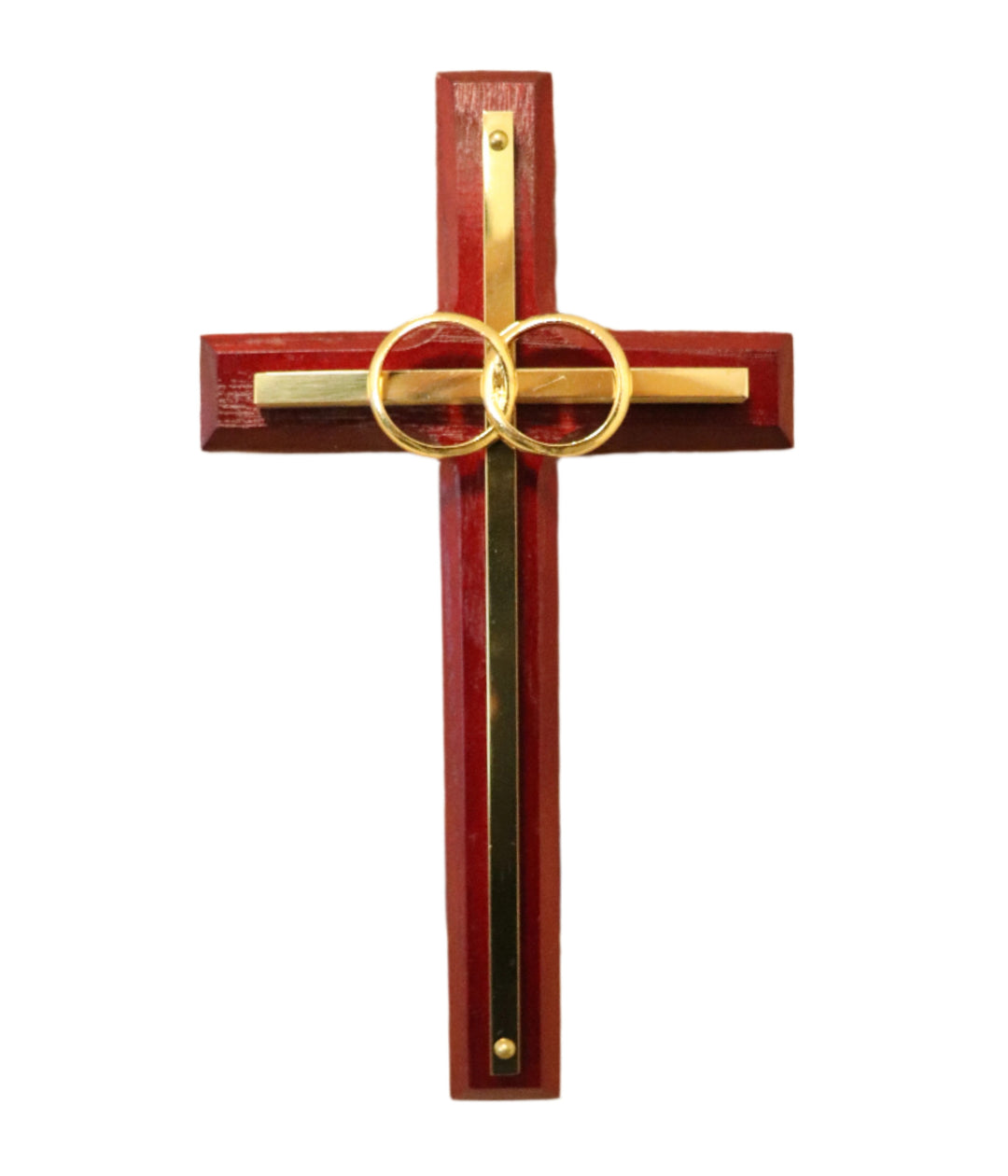 6.5" Cherry Stained Wedding Cross