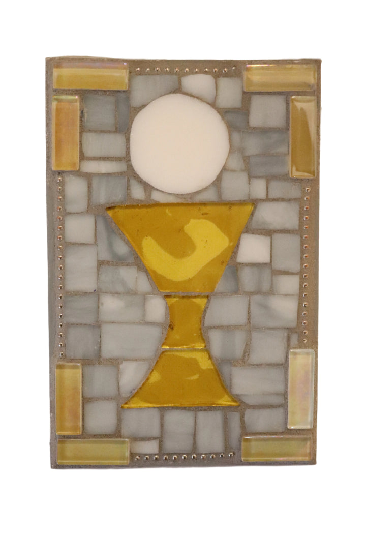 5" Chalice Mosaic with Wooden Stand