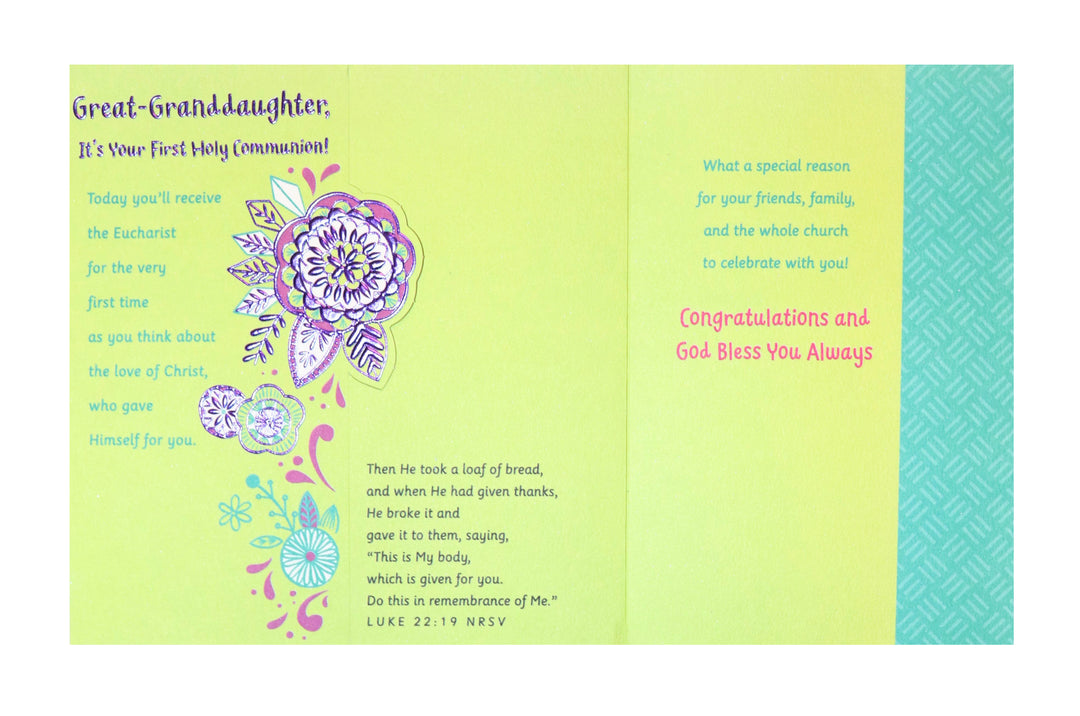 Great Granddaughter, It’s Your First Holy Communion! Card