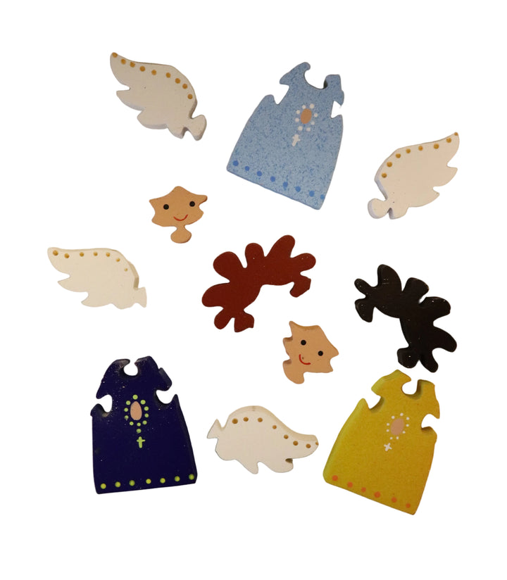 Hand-Painted Wooden Angel Puzzle