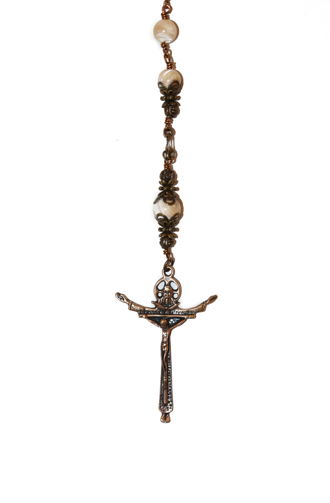 Beige Mother of Pearl Heirloom Rosary