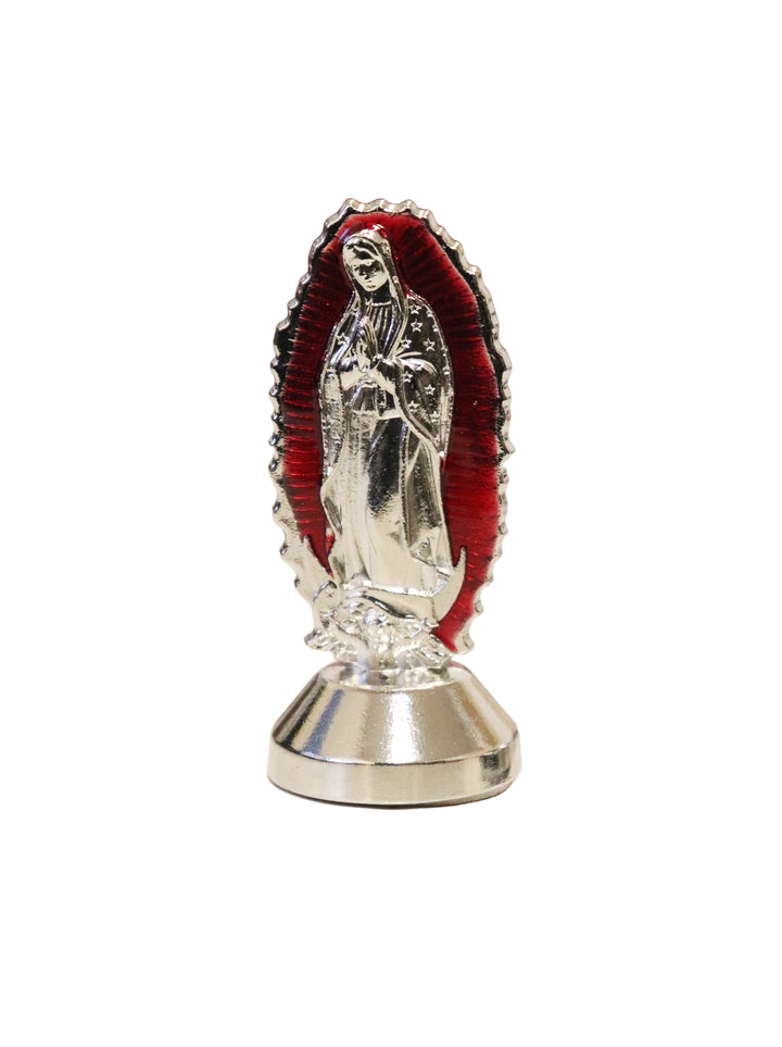 2.5" Metal & Enamel Our Lady of Guadalupe Car Statue