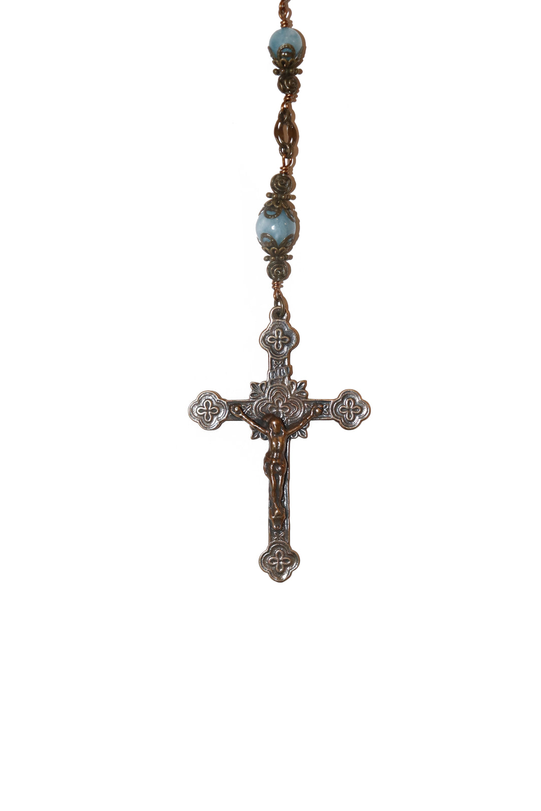 Aqua Marine Heirloom Rosary