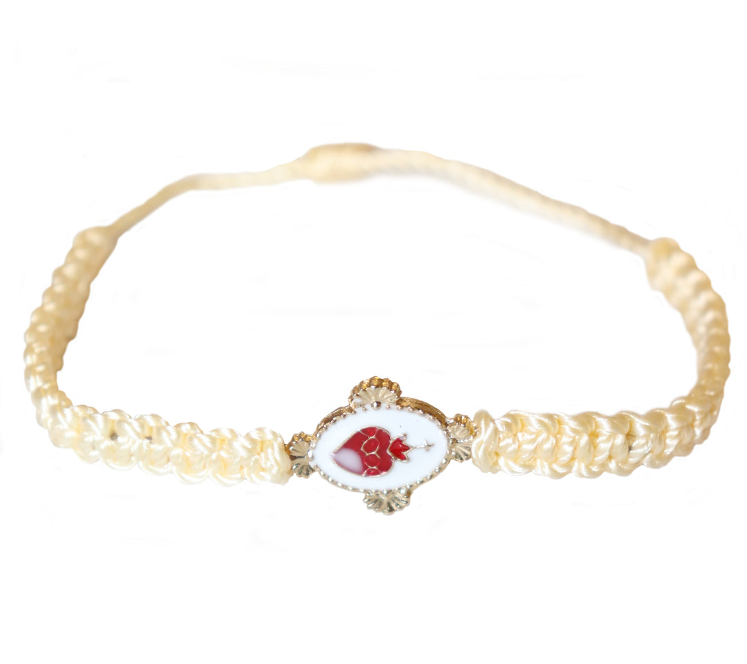 Adjustable Corded Sacred Heart Bracelet
