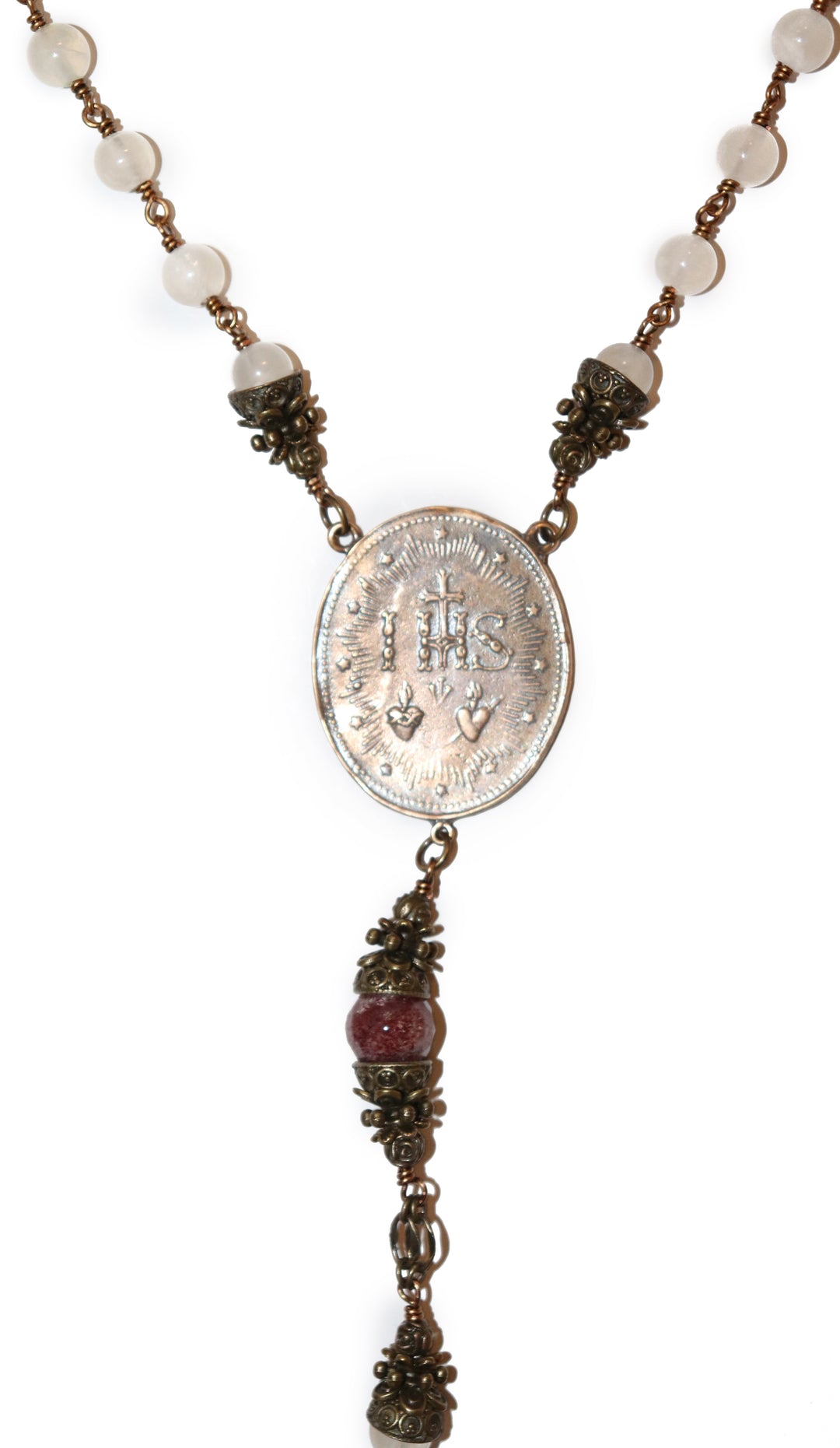 Milky/Strawberry Quartz Heirloom Rosary