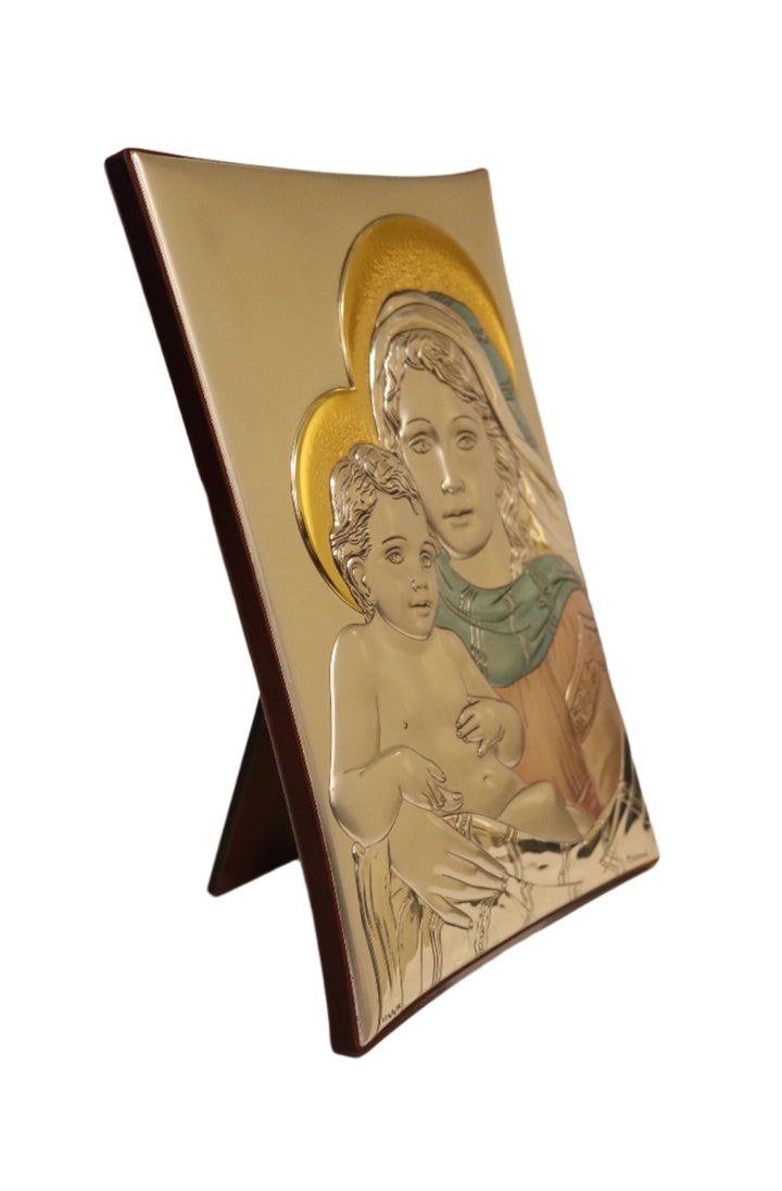 Blessed Mother Sterling Silver/Gold Plating Plaque