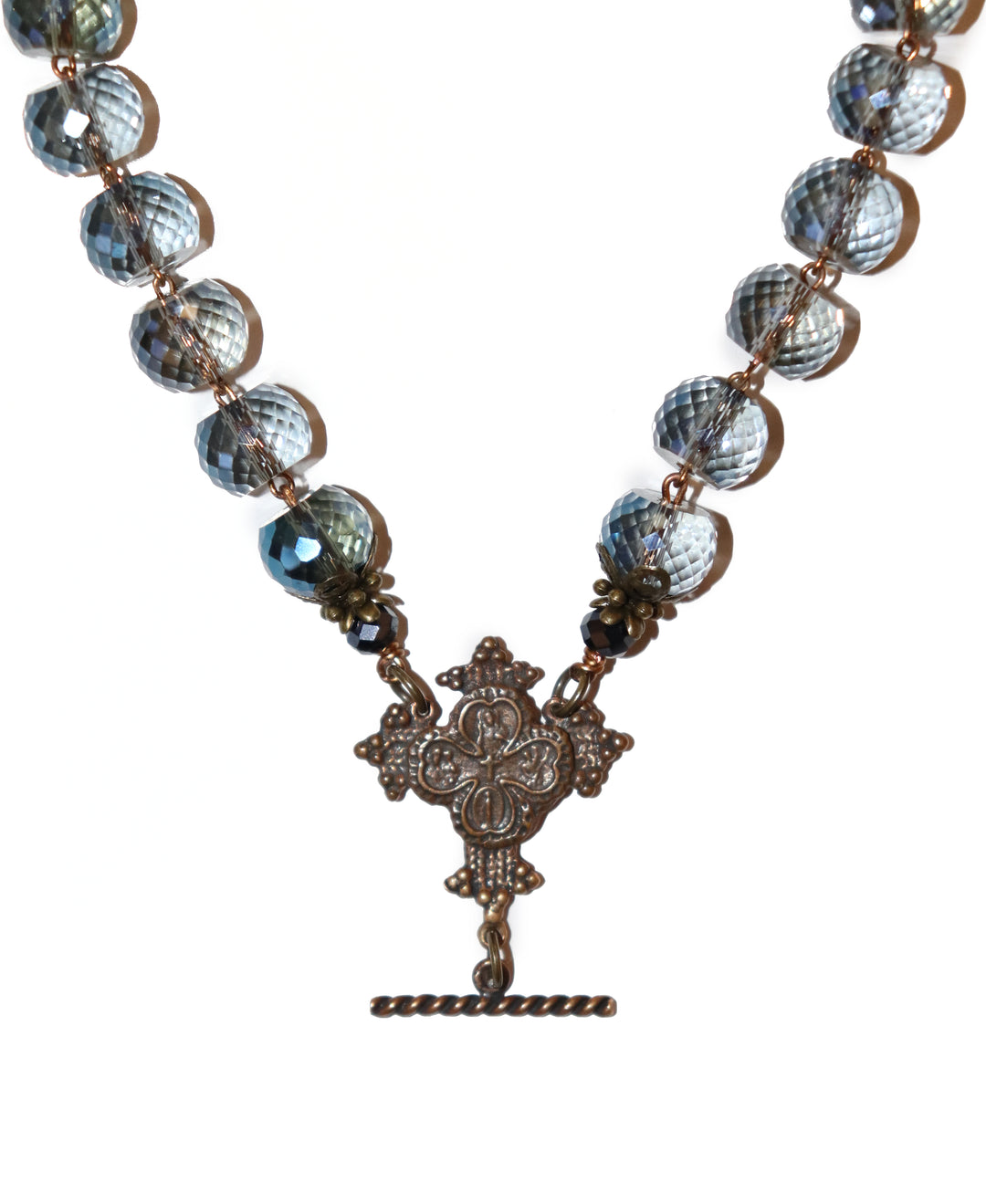 Blue Crystal Double Strand Bracelet of St. Joseph