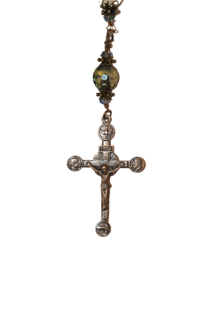 One Decade Heirloom Rosary of Divine Grace - Pearls and Crystals