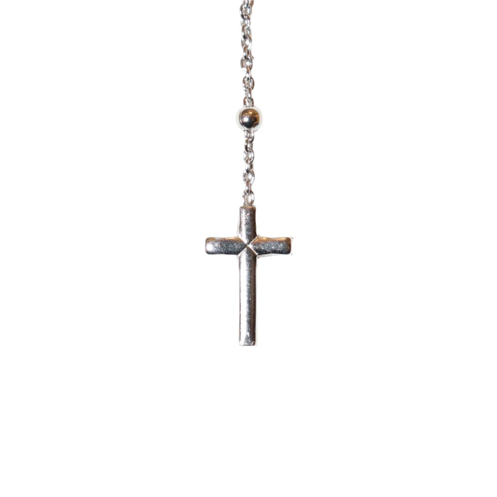 Sterling Silver 2MM Miraculous Medal Rosary Necklace