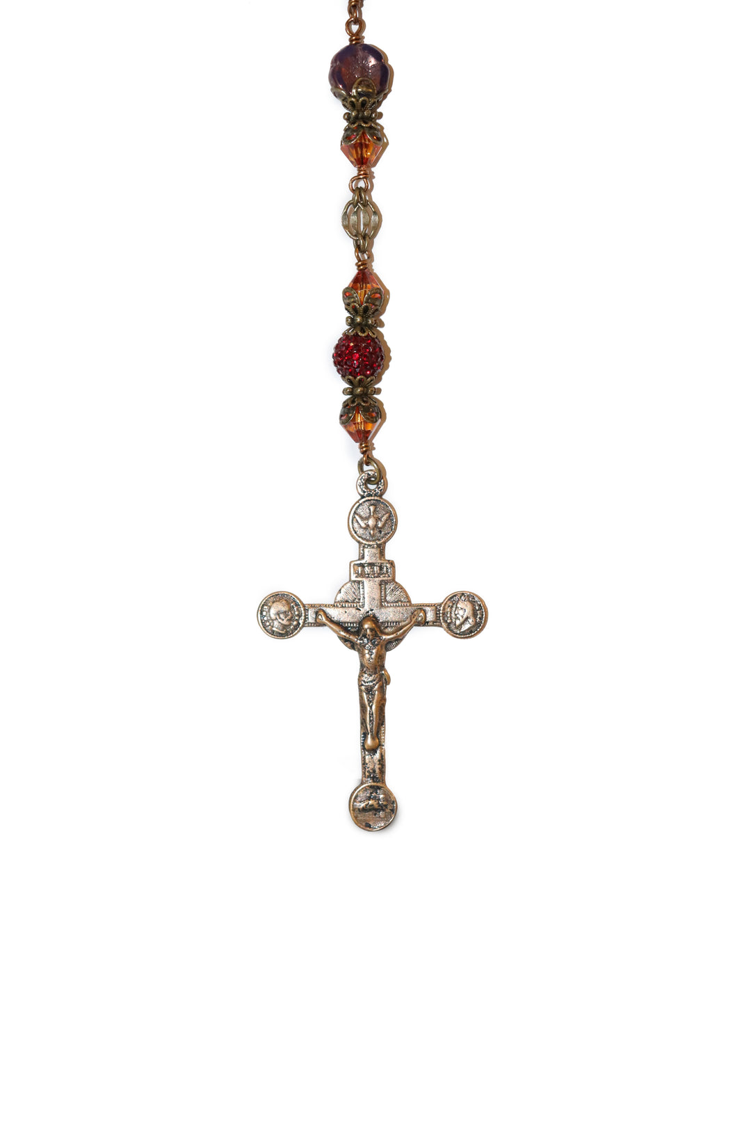 Blue Roses Czech Glass Heirloom Rosary