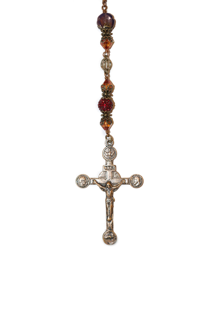Blue Roses Czech Glass Heirloom Rosary