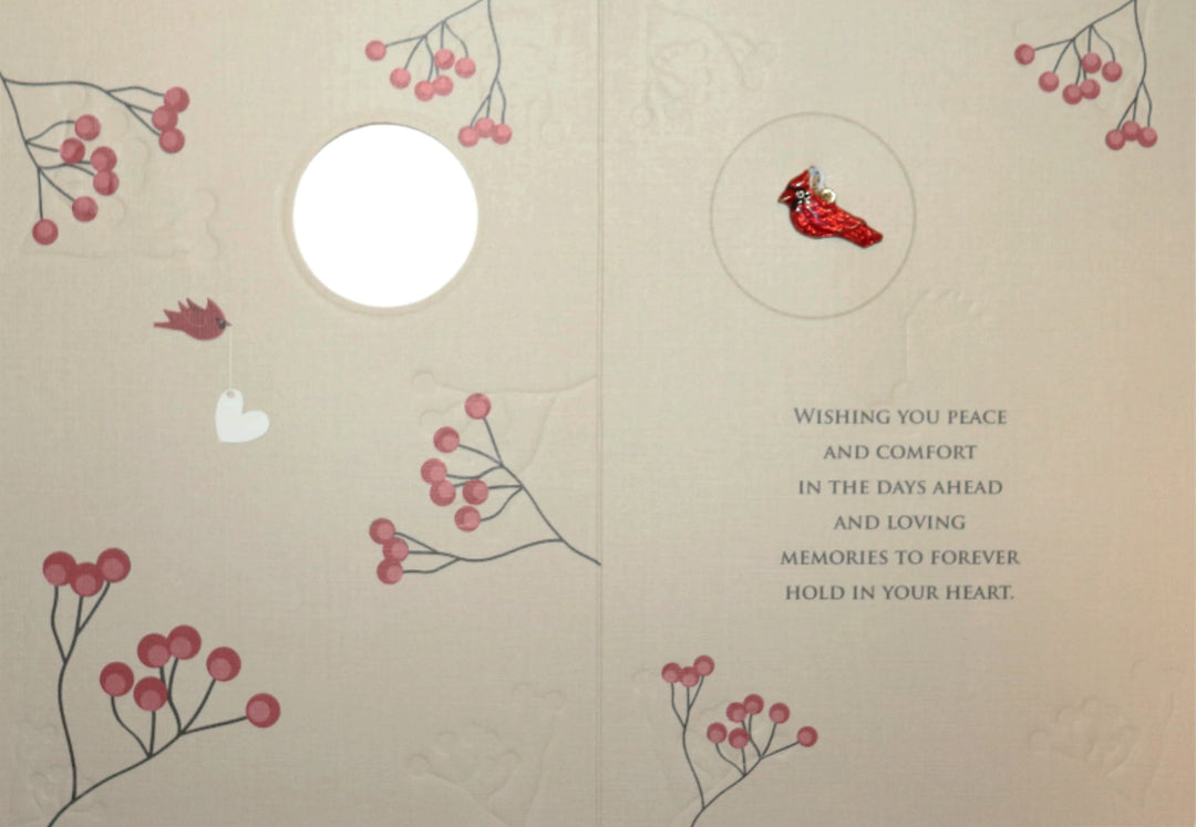 Cardinal Sympathy Card With Charm