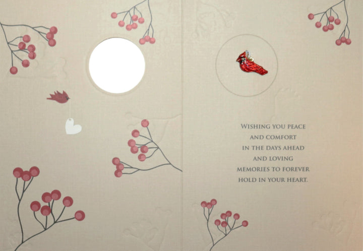 Cardinal Sympathy Card With Charm