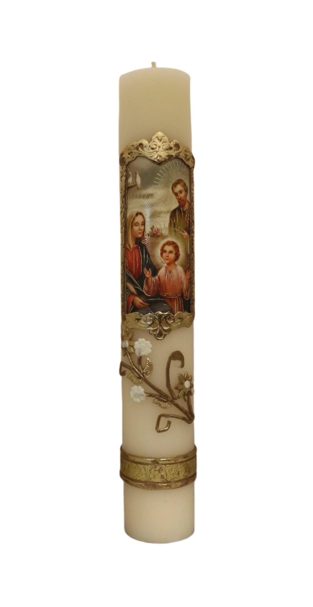 12"x1.5" Holy Family Decorative Candle