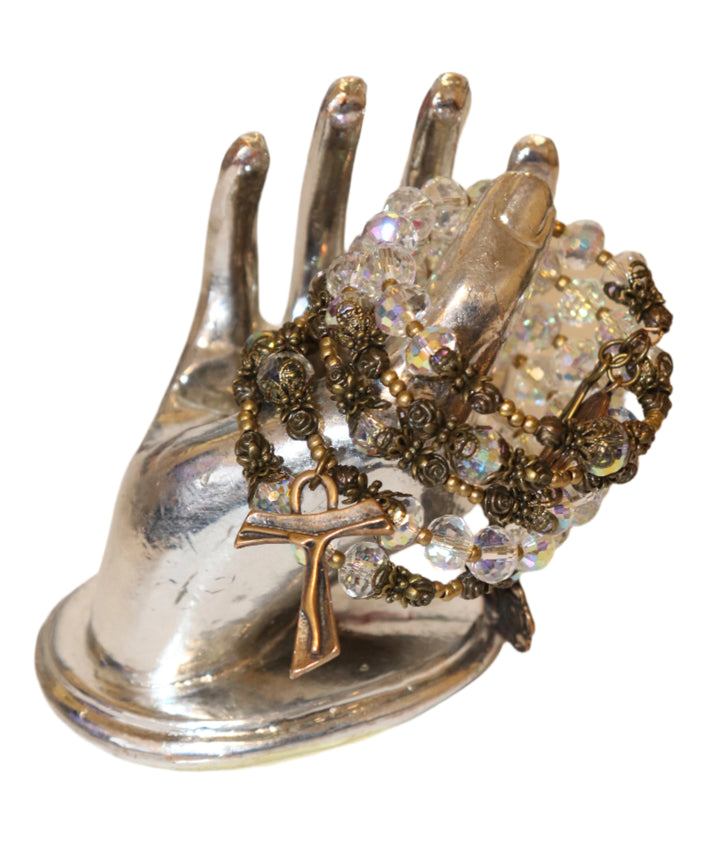 Wrap Bracelet of Divine Prayers - Clear Crystals