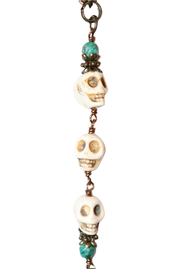 One Decade Heirloom Rosary of Divine Grace - Howlite Skulls