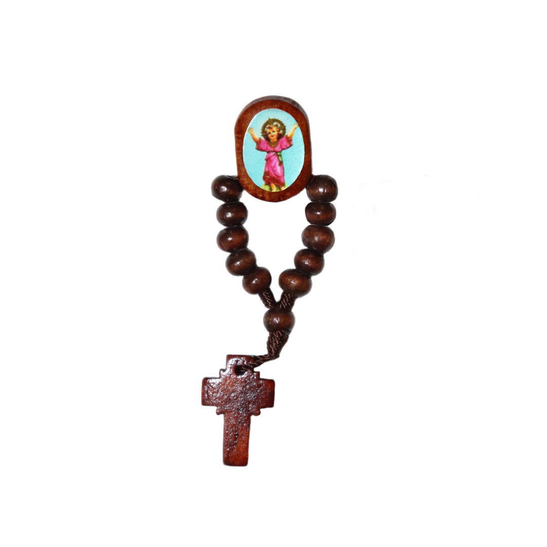 Wood Saint Decade Rosary Pin