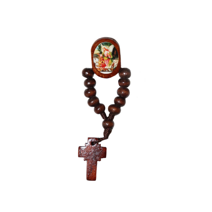 Wood Saint Decade Rosary Pin