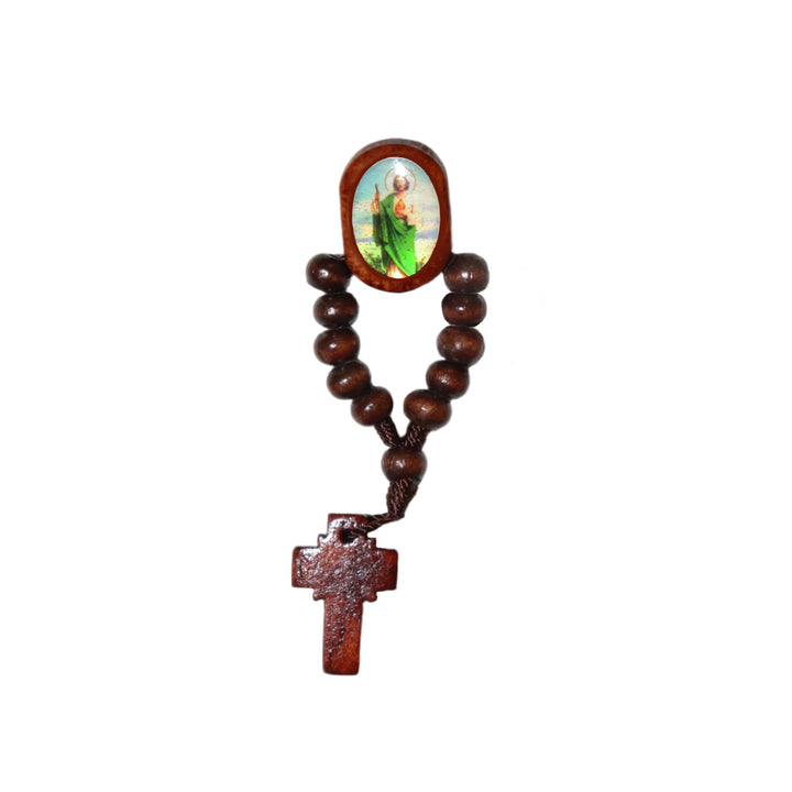 Wood Saint Decade Rosary Pin