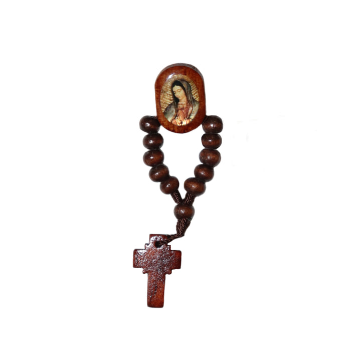 Wood Saint Decade Rosary Pin